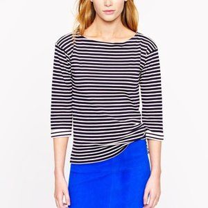 J Crew Mariner-stripe Boatneck Tee Size XS